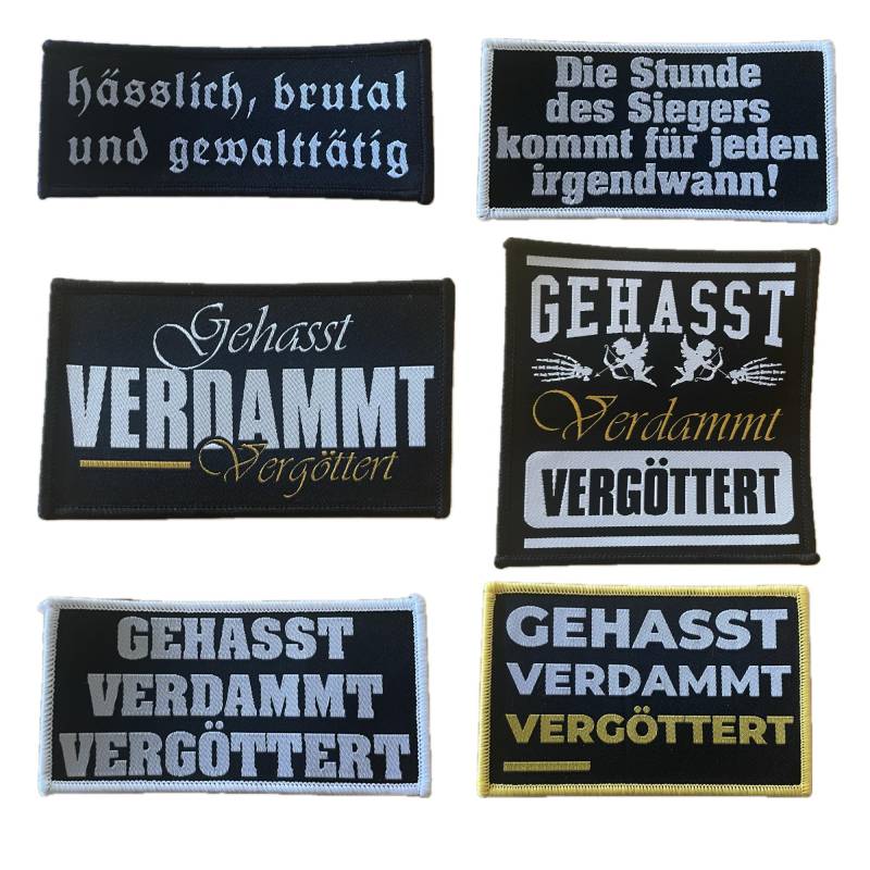 Gehasst Verdammt Vergöttert Aufnäher - Patch | Böse Onkels Aufbügler Biker Rocker Bügelbilder Böhse Frei Und Wild Onkelz Fans von HeavyMetalPatchesDE