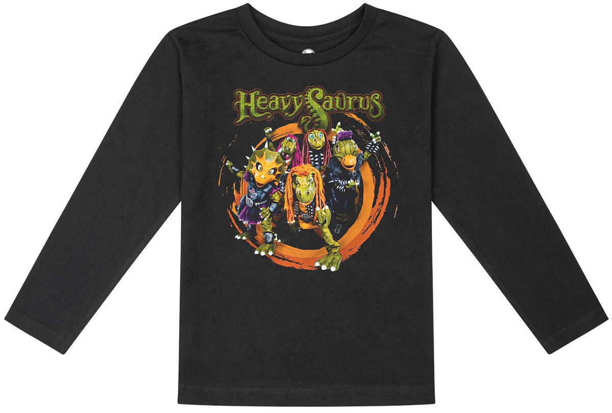 Heavysaurus Langarmshirt für Kinder - Metal-Kids - Rock 'n Rarr - für Mädchen & Jungen - schwarz  - Lizenziertes Merchandise! von Heavysaurus