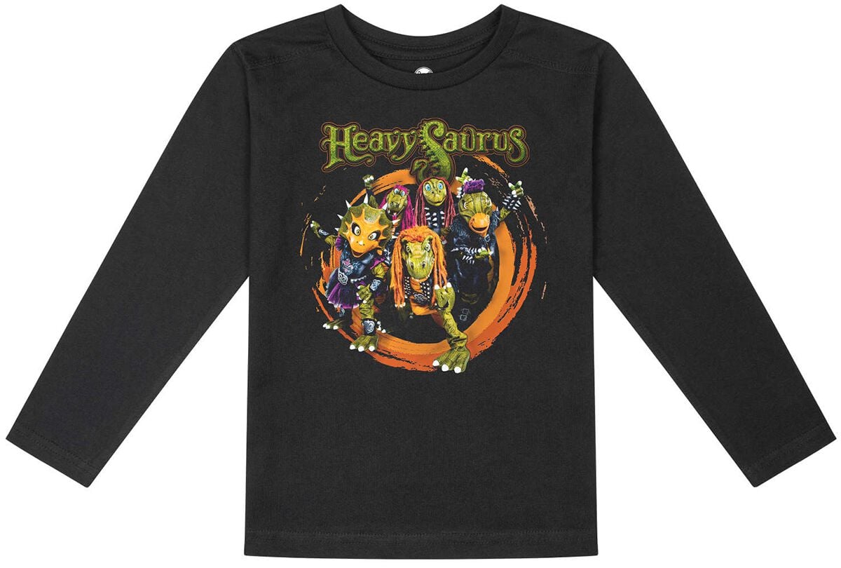 Heavysaurus Metal-Kids - Rock 'n Rarr Langarmshirt schwarz in 128 von Heavysaurus