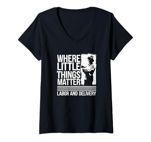 Damen Where Little Things Matter Hebamme Design T-Shirt mit V-Ausschnitt Damen Where Little Things Matter Hebamme Design T-Shirt mit V-Ausschnitt von Hebamme Geburtshilfe Pflege Frauen