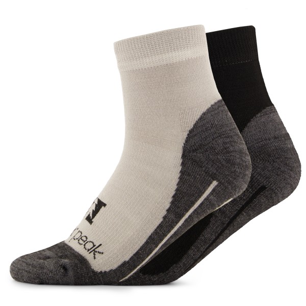 Heber Peak - EvergreenHe. Hiking Quarter Socks 2-Pack - Multifunktionssocken Gr 40-42 grau von Heber Peak