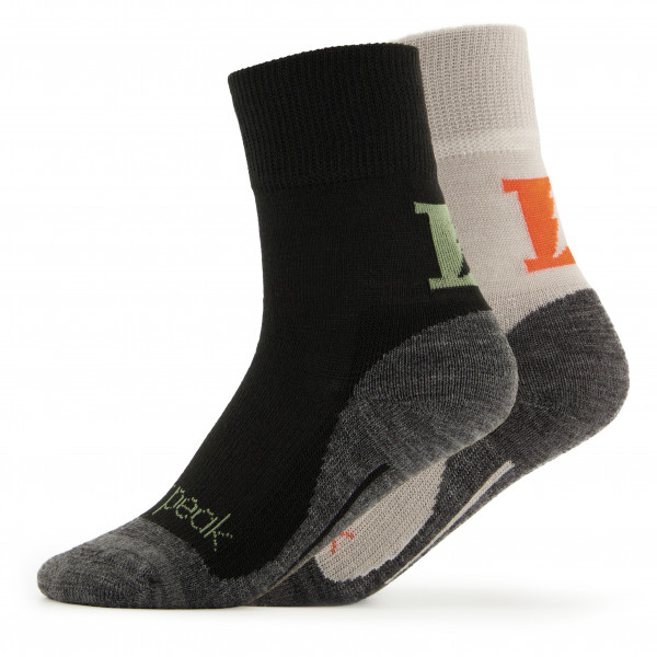 Heber Peak - Kid's EvergreenHe. Hiking Crew Socks 2-Pack - Wandersocken Gr 35-38 schwarz von Heber Peak