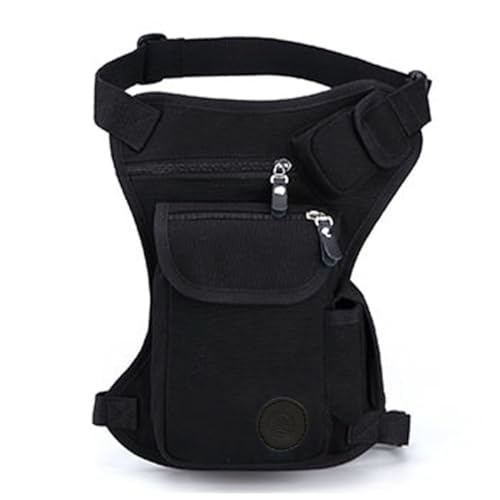 Canvas Drop Leg Bag Hüfttasche Oberschenkeltasche für Männer Frauen Tactical Military Motorrad Fahrrad Radfahren Wandern Camping Outdoor Travel Sling Crossbody Pouch Pack Pocket Daypack Schwarz von Hebetag