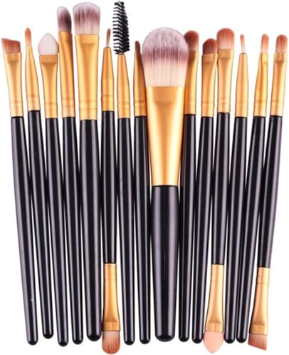 *** Diamond Make -up Kwastens Set - 20 Liebe - Make -up -Pinsel - Make -up -Pinsel -Set - Lidschatten - Pinsel - Schwarz und Gold - Van Heble® *** von Heble