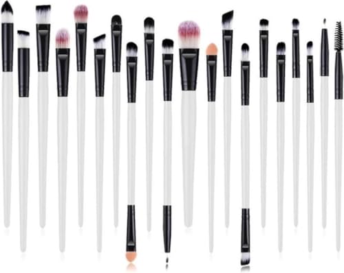 *** Diamond Make -up Kwastens Set - 20 Liebes - Make -up -Pinsel - Make -up -Pinsel -Set - Lidschatten - Pinsel - Schwarz/Weiß - Van Heble® *** von Heble