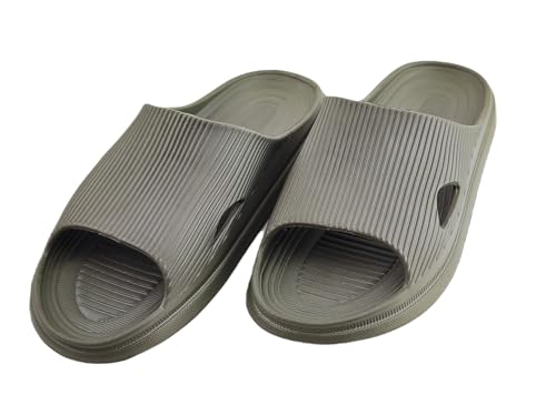 Hebold EVA Slipper Badeschuhe Komfort Sauna Wellness Pantoletten Duschschuhe Herren: Farbe: Taupe | Größe: 42/43 von Hebold