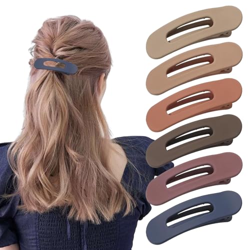 Hebterrka 6 Stück Kleine Flache Haarklammern für Frauen, Rutschfeste Haarspangen für Feines Haar, Leicht und Langlebig, Ideal für Alltag und Styling von Hebterrka