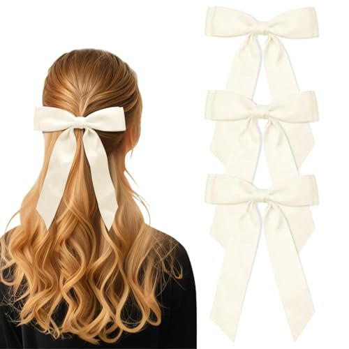 Hebterrka Haarschleifen Set, 3 Stück Doppellagige Schleifen Haarspange Für Damen, Hochwertige Polyester Baumwolle, Elegant Für Jedes Ereignis von Hebterrka