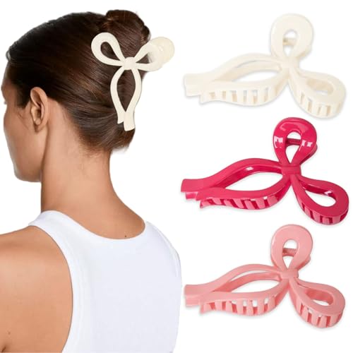 Hebterrka Haarspange Damen Mit 3 Bogen Haarklammern, 13cm Große Bunte Haarclips Aus Hochwertigem Harz, Perfektes Haaraccessoire Für Verschiedene Frisuren von Hebterrka