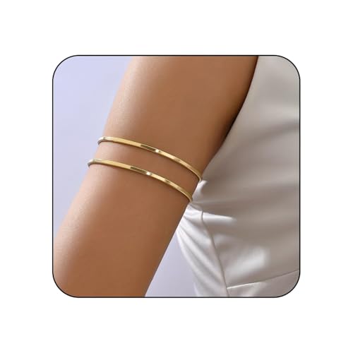 Hebterrka Minimalistischer Armreif Schichtarmband Oberarmreif Offenes Armband Eleganter Manschettenarmreif Runder Armreif Stapelbarer Geometrischer Schmuck von Hebterrka