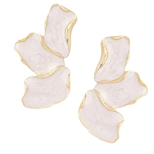 Hebterrka Unregelmäßiger Blütenblatt-Ohrring Für Frauen Edelstahl Einzigartige Statement Blumen Ohrringe Trendiger Schmuck Geschenk ohrringe hängend von Hebterrka