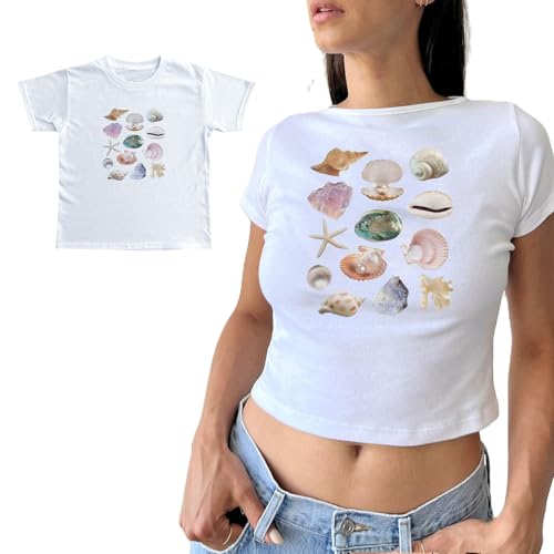 HebterrkaY2k Grafik Baby T-Shirts für Frauen Obst Schleife Shirt Crop Top Vintage Ästhetische Teen Mädchen Kleidung 90er Jahre Sommerkleidung,S von Hebterrka