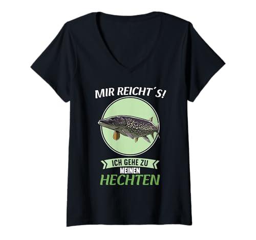 Damen Hechte Hecht T-Shirt mit V-Ausschnitt Damen Hechte Hecht T-Shirt mit V-Ausschnitt von Hechte Hecht Tier Shop