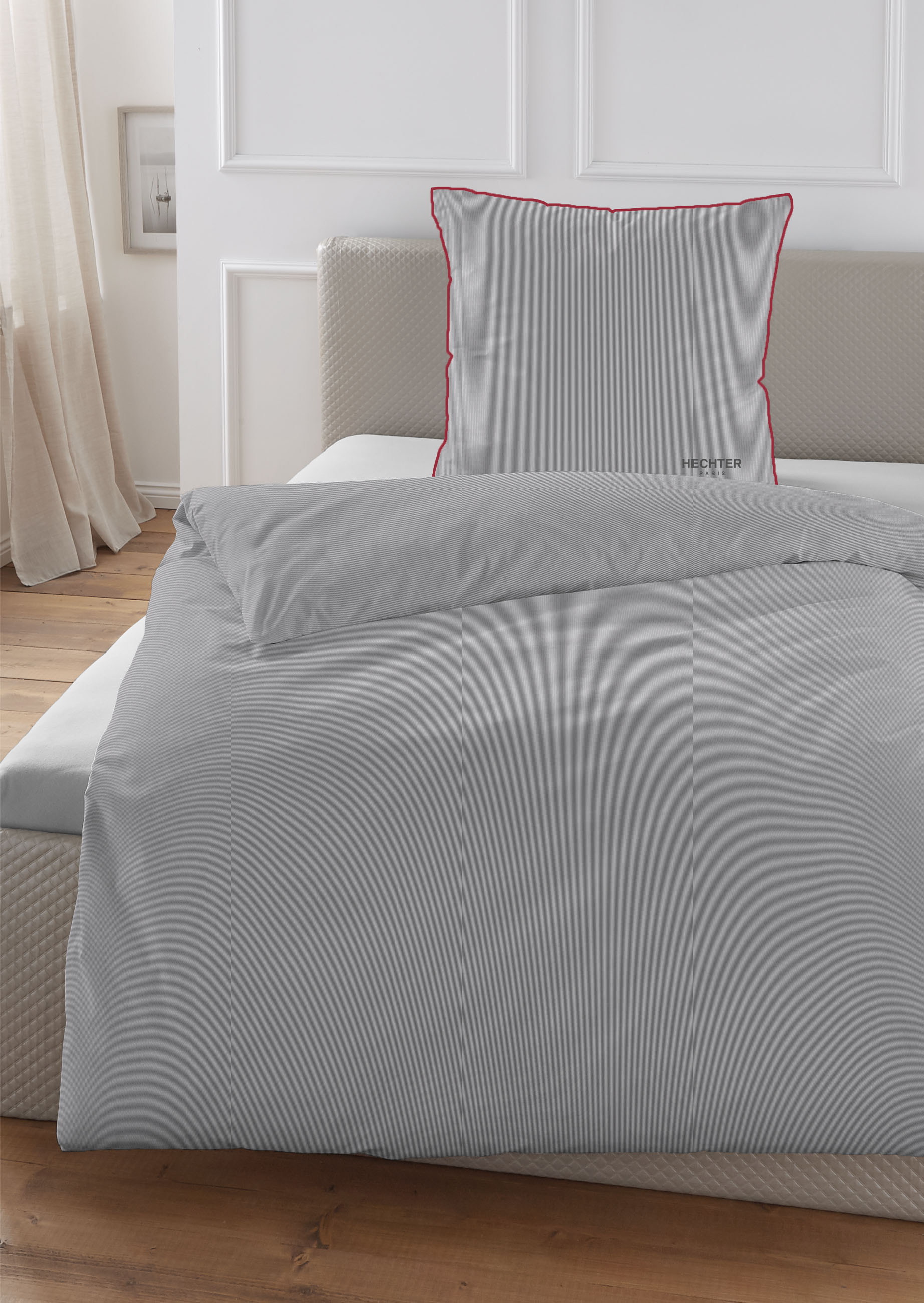 HECHTER PARIS Bettwäsche "0061308" 2 Stk. tlg. feiner Glanz + weicher Griff, 100% Baumwolle, Satinpaspel + LOGO von Hechter Paris