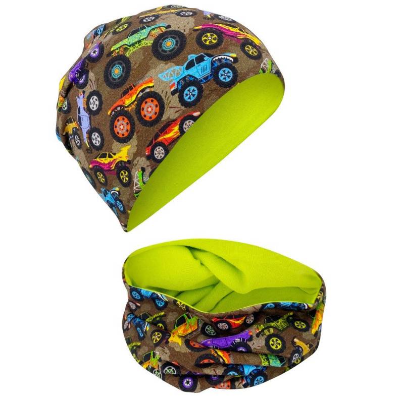 HECKBO Beanie HECKBO Kinder Mädchen Jungen Beanie Mütze & Loop-Schal Set von HECKBO