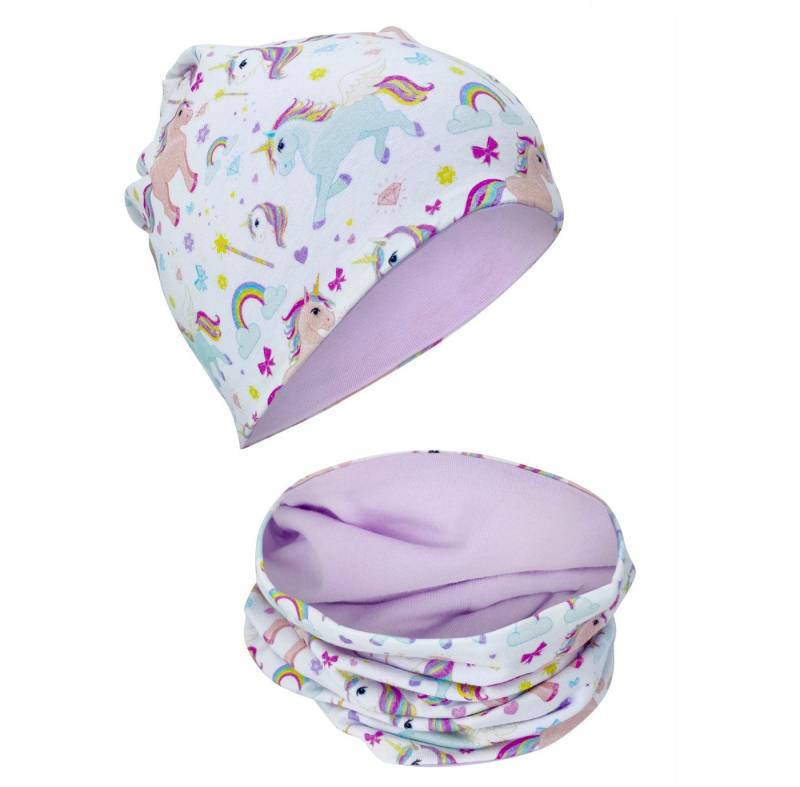 HECKBO Beanie HECKBO Kinder Mädchen Jungen Beanie Mütze & Loop-Schal Set von HECKBO