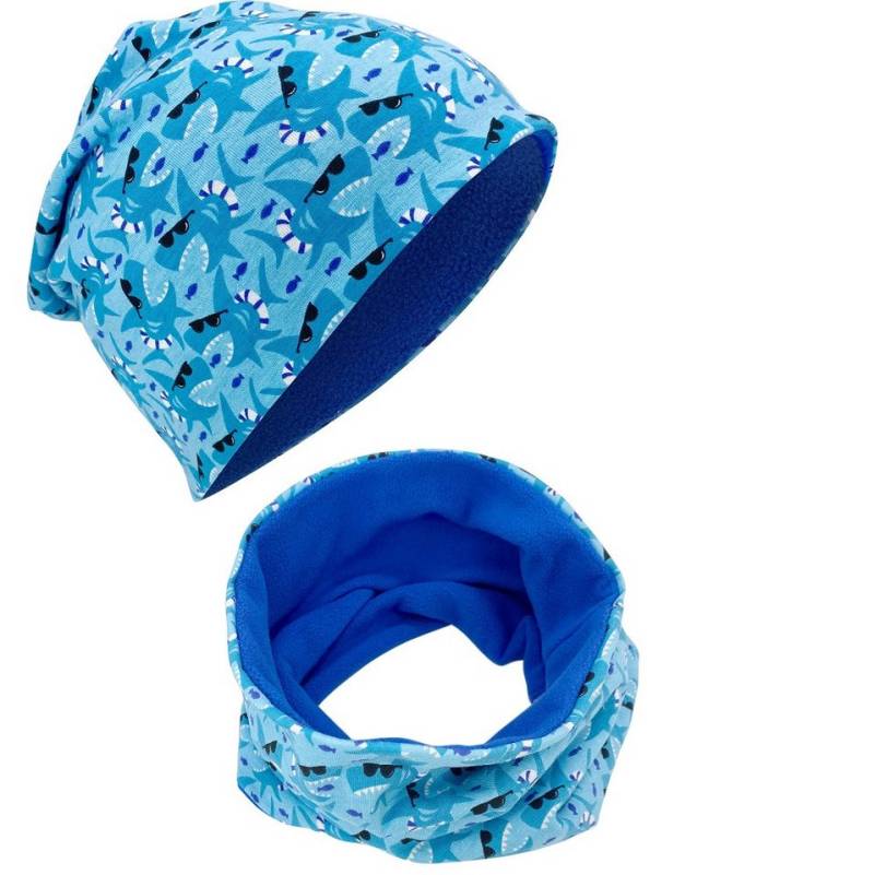 HECKBO Beanie HECKBO Kinder Mädchen Jungen Beanie Mütze & Loop-Schal Set von HECKBO