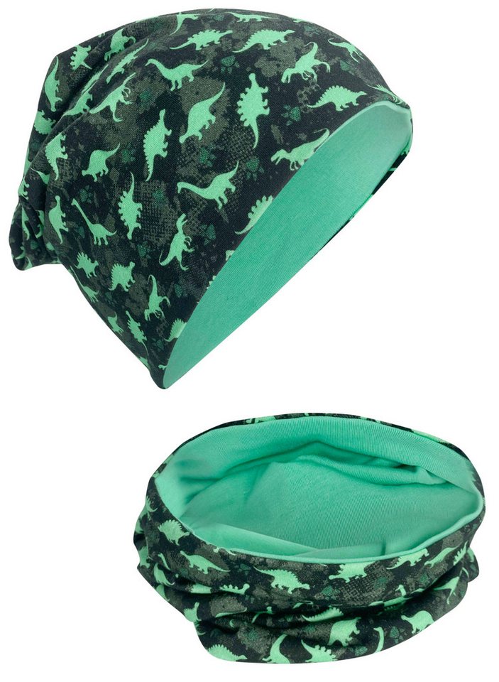 HECKBO Beanie HECKBO Kinder Mädchen Jungen Beanie Mütze & Loop-Schal Set von HECKBO