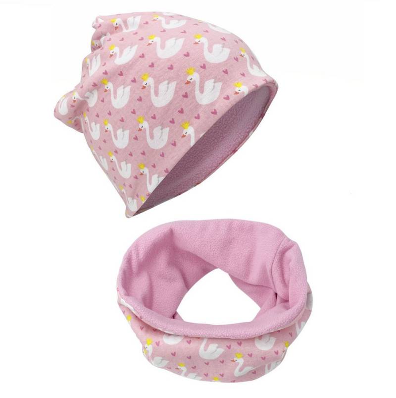 HECKBO Beanie HECKBO Kinder Mädchen Jungen Beanie Mütze & Loop-Schal Set von HECKBO