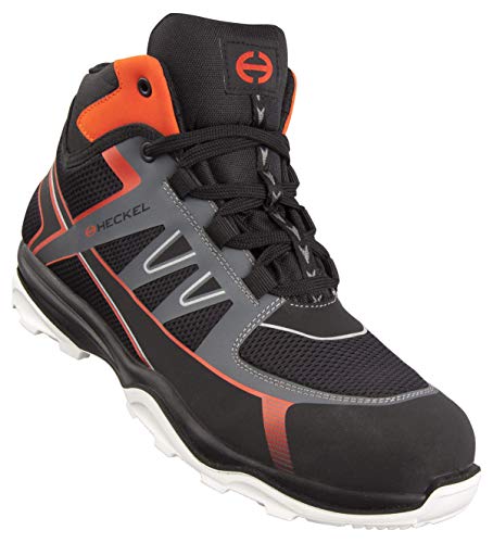 Heckel Herren 6257348 Run-R 100 HIGH Safety Boots, Size 48 Arbeitsschuhe, Schwarz Orange, EU von Heckel