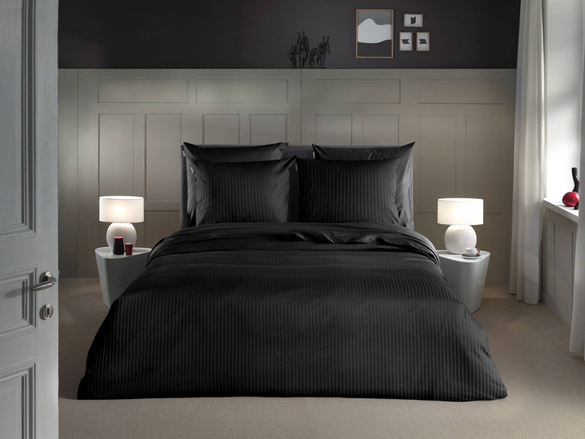 Heckett & Lane Bettwäsche "Banda" 2 tlg. hochwertiges Mako-Satin, Streifen Satin, Bettwäsche ab 135x200 cm. von Heckett & Lane