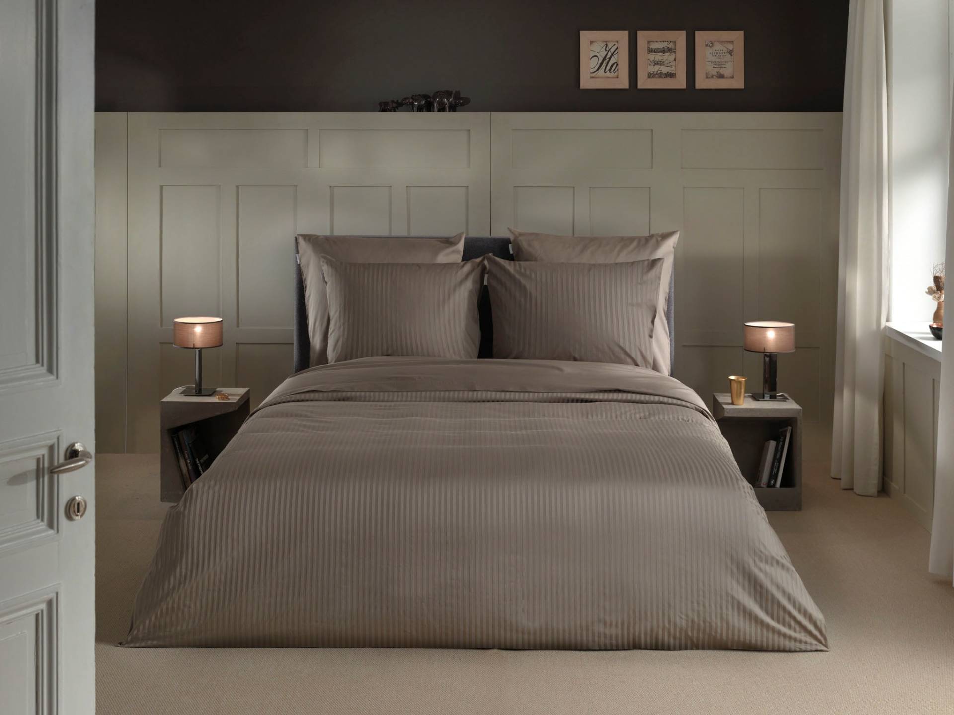 Heckett & Lane Bettwäsche "Banda" 2 tlg. hochwertiges Mako-Satin, Streifen Satin, Bettwäsche ab 135x200 cm. von Heckett & Lane