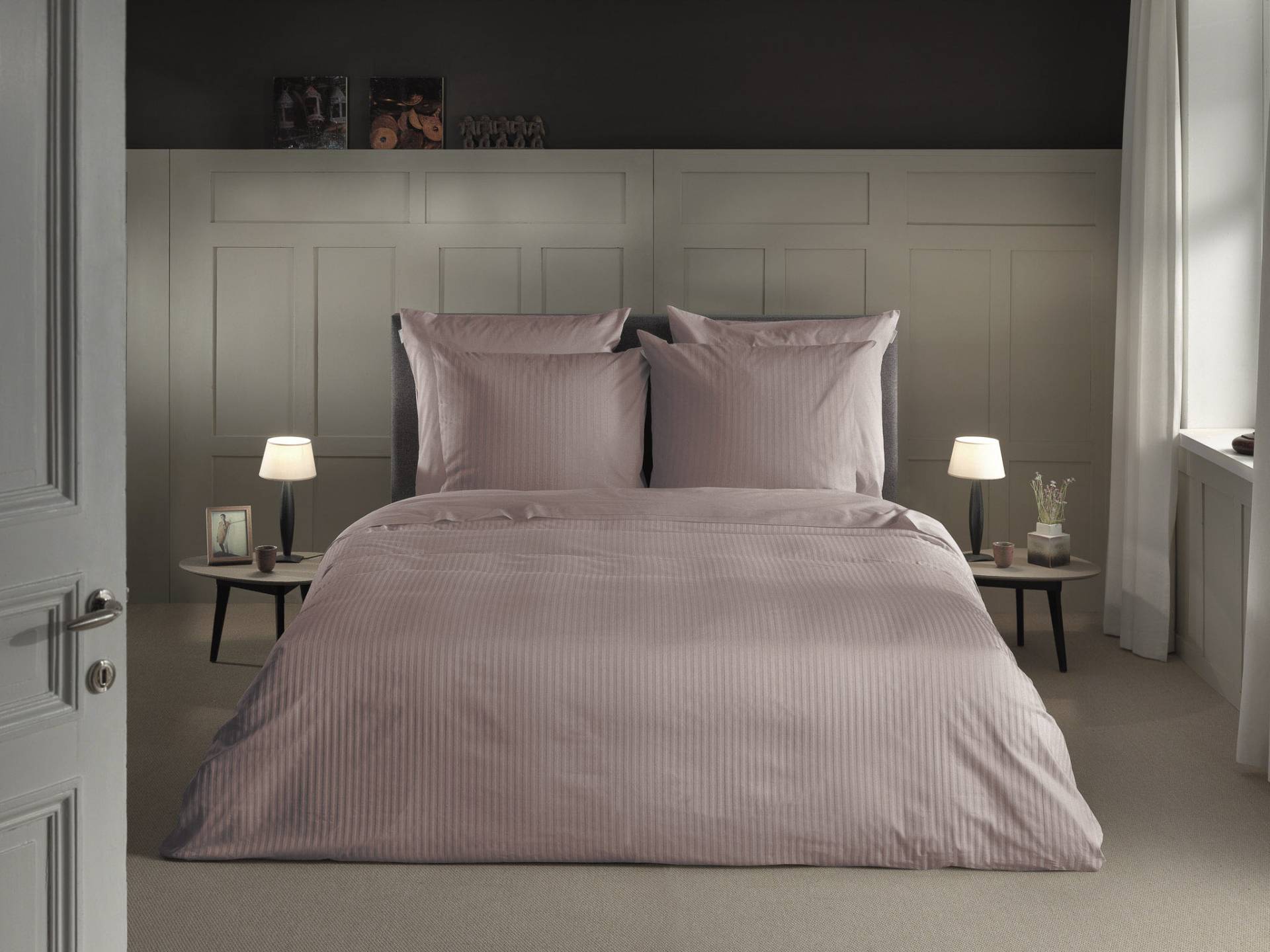 Heckett & Lane Bettwäsche "Banda" 3 tlg. hochwertiges Mako-Satin, Streifen Satin, Bettwäsche ab 135x200 cm. von Heckett & Lane