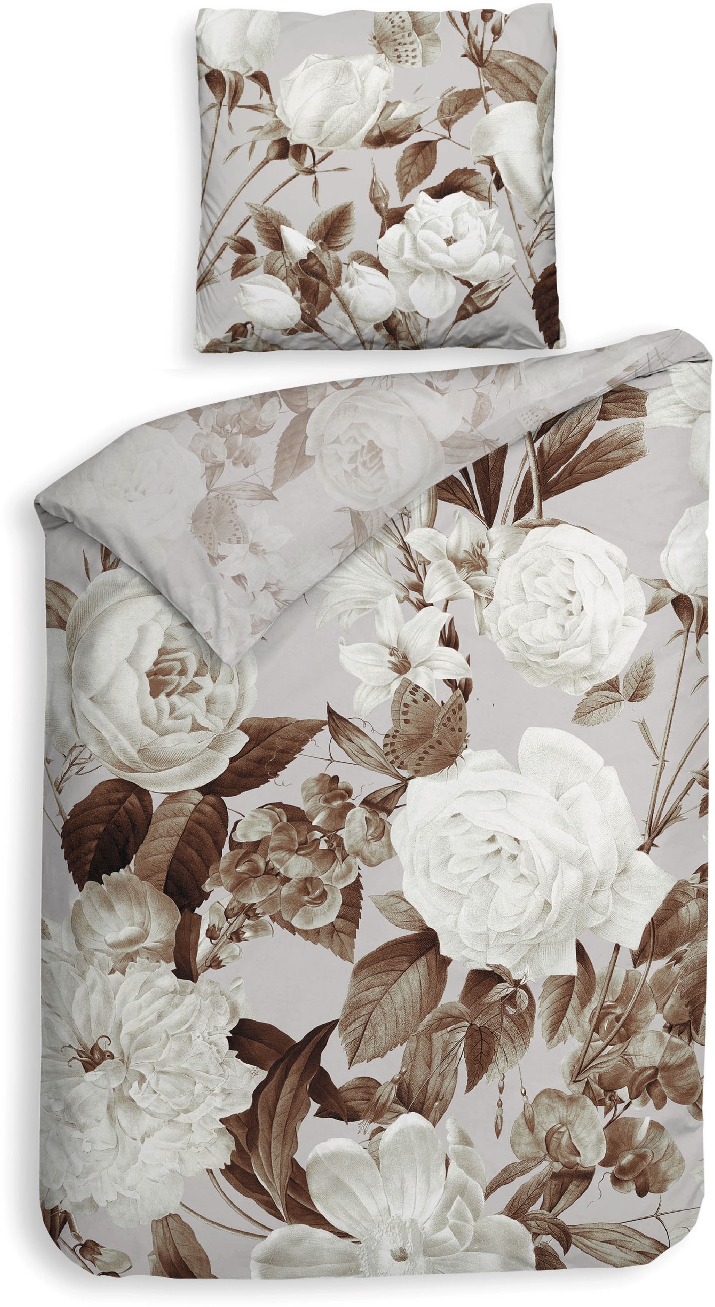 Heckett & Lane Bettwäsche "Danna" 2 Stk. tlg. Blumen Muster, hochwertiges Mako-Satin, Bettwäsche ab 135x200 cm. von Heckett & Lane