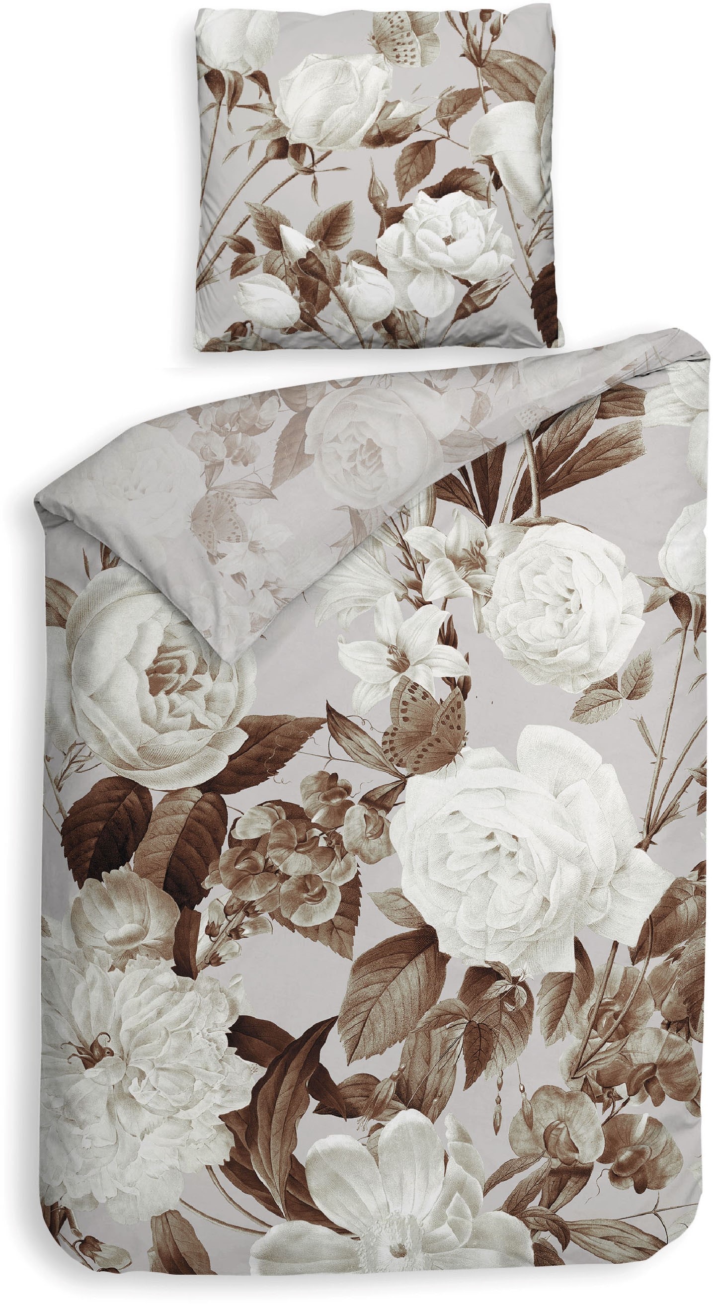 Heckett & Lane Bettwäsche "Danna" 2 Stk. tlg. Blumen Muster, hochwertiges Mako-Satin, Bettwäsche ab 135x200 cm. von Heckett & Lane