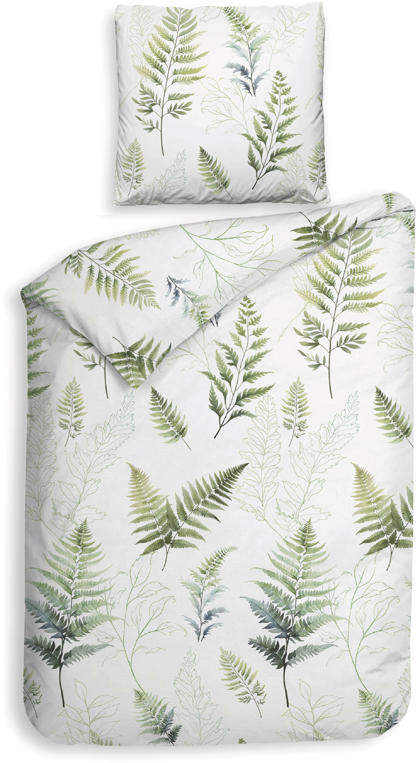 Heckett & Lane Bettwäsche "Zeno" 2 Stk. tlg. Blätter Design, 100% Baumwolle ab 135x200 cm. von Heckett & Lane
