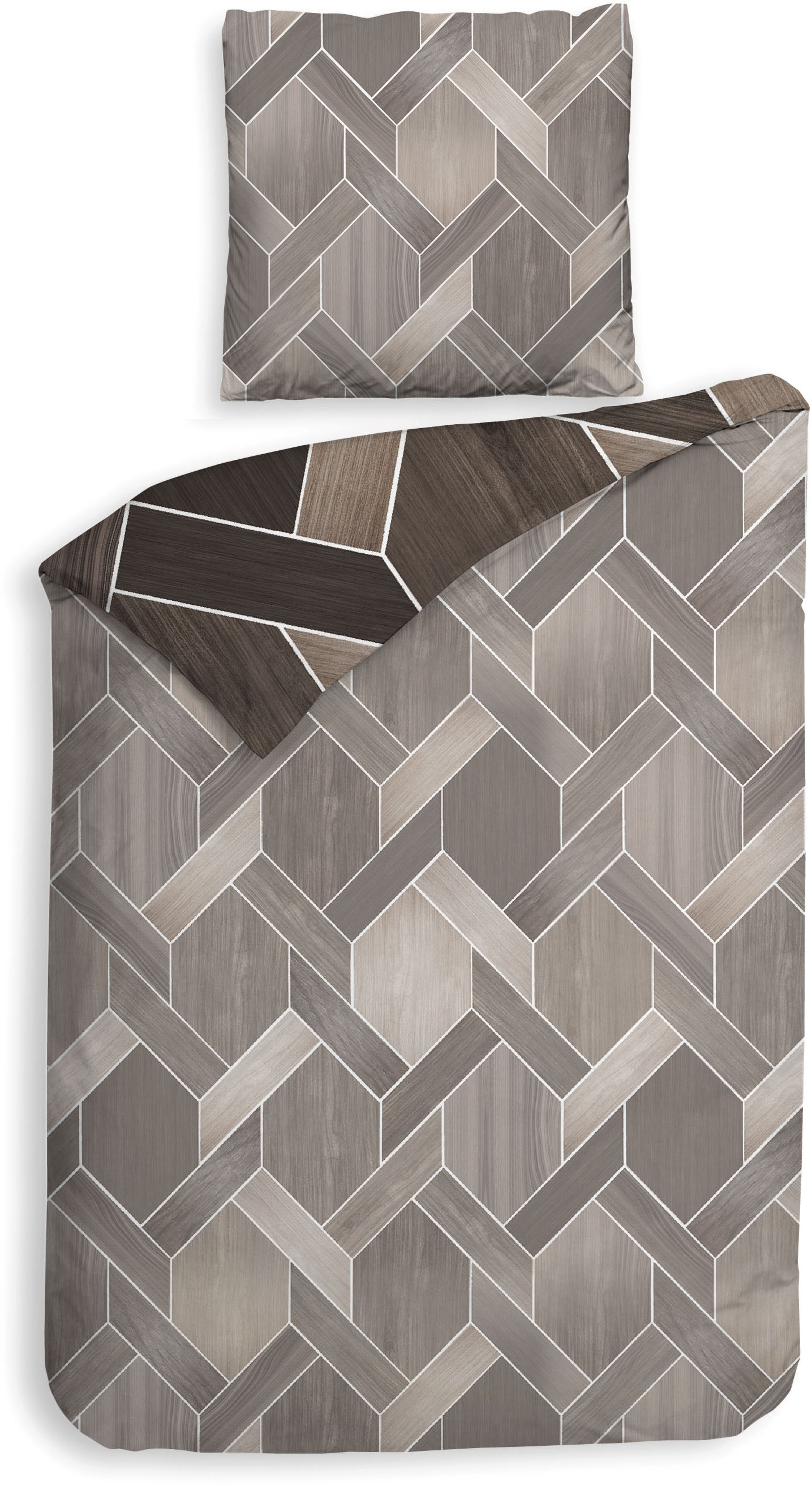 Heckett & Lane Wendebettwäsche "Murdock" 2 tlg. 100% Baumwolle, hochwertiges Mako-Satin, Bettwäsche ab 135x200 cm. von Heckett & Lane