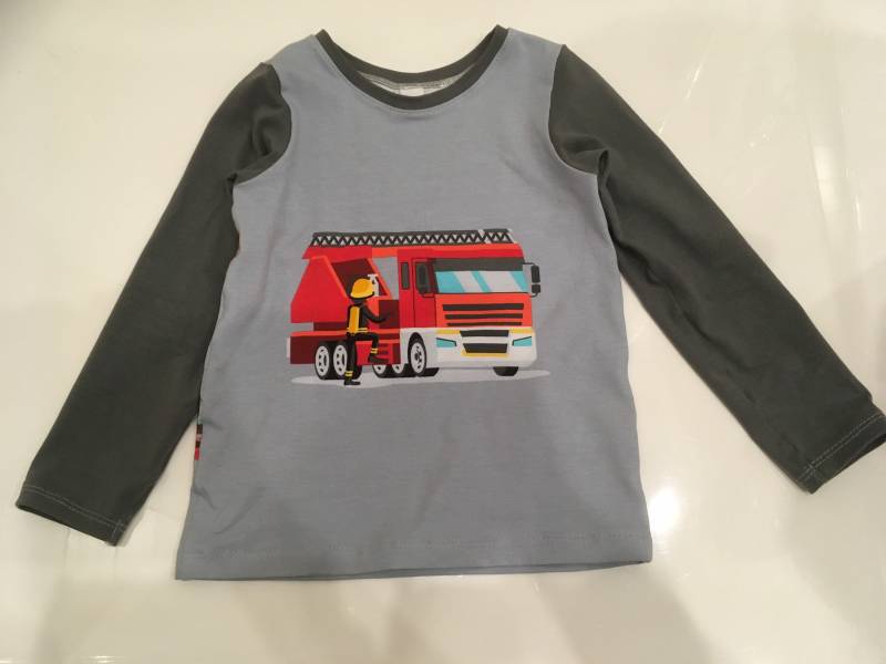 Shirt Feuerwehrauto Panel Junge von HedemerKreativstube