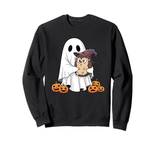 Lustiger Geist Igel Kürbis Halloween Kinder Herren Damen Sweatshirt von Hedgehog Lovers Cute Halloween Outfits Boy Girl