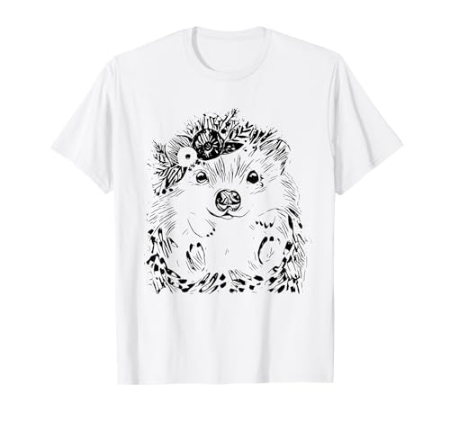 Hedgehog Merch - Igelmotiv Waldtiere Stacheln Igelliebhaber T-Shirt - Weiß, S - Unisex-Erwachsene, Unisex-Kinder - Klassisch geschnitten, Kurzarm, Doppelt genähter Saum Hedgehog Merch - Igelmotiv Waldtiere Stacheln Igelliebhaber T-Shirt - Weiß, S - Unisex-Erwachsene, Unisex-Kinder - Klassisch geschnitten, Kurzarm, Doppelt genähter Saum von Hedgehog Merch - Men Women Kids Boy Girl Gift