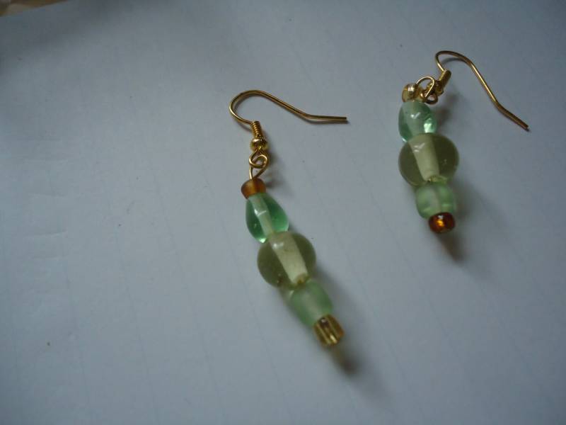 Grün, Gold Und Bronze Ohrringe von HedgehogCrafter