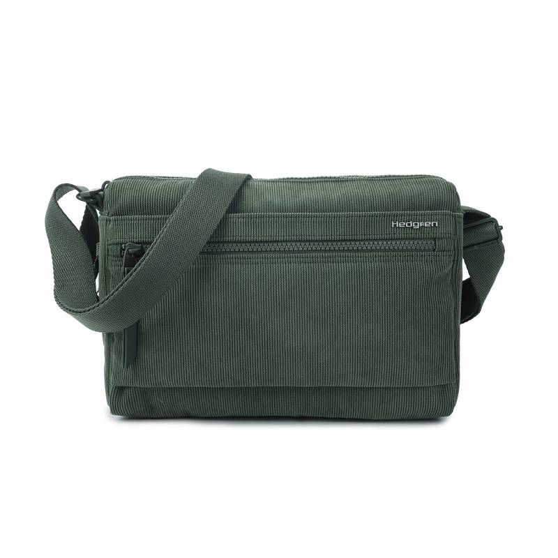 Hedgren Inner City 2 Eye RFID Schultertasche 27 cm - Corduroy Duck Green von Hedgren