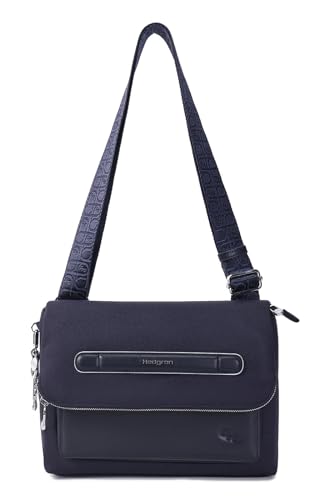 Hedgren Unisex Frappe Handbag Flap + RFID, Blau (Peacoat Blue) von Hedgren