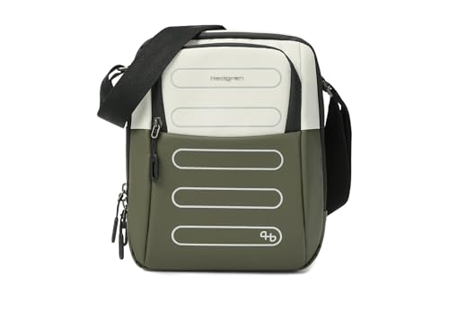 Hedgren Unisex Relax M P Vertical Crossover MEDIUM + RFID, Grau/Olivgrün (Vaporous Grey/Olive) von Hedgren