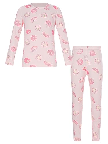 Hedmy Jungen Mädchen Thermounterwäsche Set Thermo Rundhals Unterhemd + Hose Skiunterwäsche Funktionsunterwäsche für Kinder Rosa Pfirsich 98-104 von Hedmy