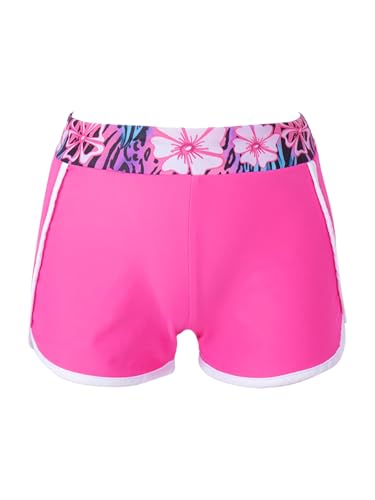 Hedmy Kinder Mädchen Badeshorts Kurze Badehose Strand Wassersport Boardshorts Schnell Trocknendes Schwimmshorts Sport Gymnastik Shorts Gardenia-Rose 110-116 von Hedmy
