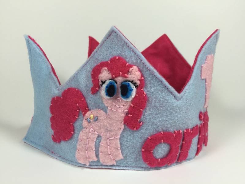 My Little Pony Personalisierte Filz Geburtstagskrone - Pinkie Pie Birthday von HedsThreads