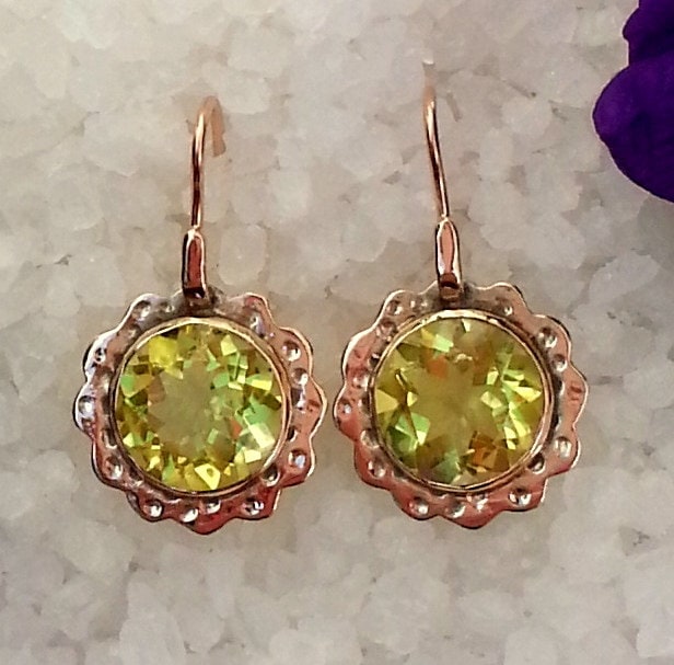 Gelbe Lemon Quarz Ohrringe von HedvaElanyJewelry