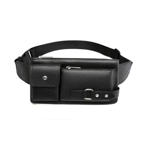 Gürteltasche, multifunktionale Schultertasche, Umhängetasche mit Kopfhörerloch, mehrere Taschen und Reißverschlüsse, robust, Schwarz , 26*14*4cm von HeeDz