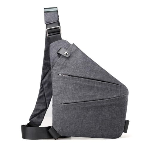 Wander Plus Anti-Diebstahl-Reisetasche, wasserdichte Reisetasche, schlanke Umhängetasche, lässiger Rucksack, Brusttaschen für Herren, Reisen, Outdoor, Sport, grau, 31*20*23*1.5cm von HeeDz