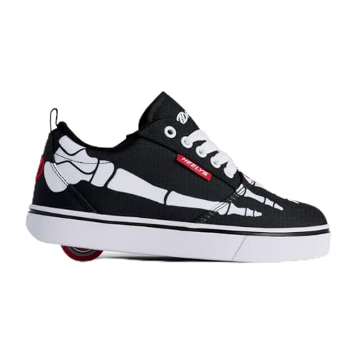 HEELYS Unisex Kinder Pro 20 Prints Skateschuh (kleines großes Kind/Erwachsene) mit Rollabsatz, Schwarz/Weiß/Rotes Skelett, 15 von Heelys