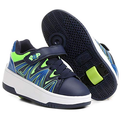 Heelys Pop Burst Sneaker, Navy Royal Lime, 33 EU von Heelys