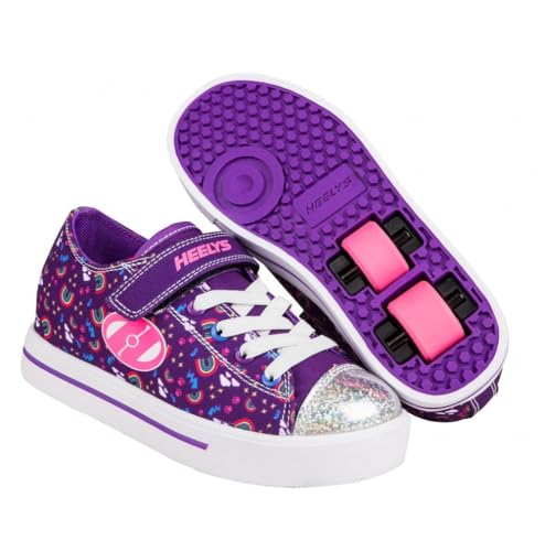 Heelys X2 Snazzy Mädchenschuhe, Violett, mehrfarbig, Regenbogen, Lila Multi Rainbow, 33 EU von Heelys