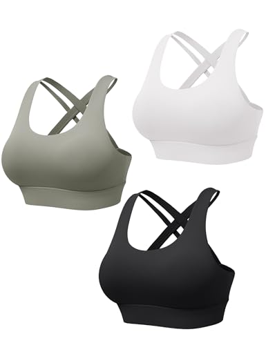 Heersan Sport BH Damen Push Up Sports Bra Ohne Bügel Crossback Yoga Bra Starker Halt Gepolstert Gekreuzt Rücken Nahtlose Joggen Fitness BH von Heersan