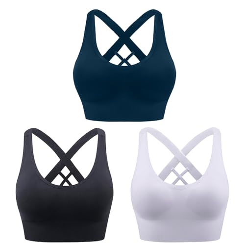 Heersan Sport BH Damen, Push up Sport Bra Ohne Bügel Crossback Seamless Starker Halt Sports Bra mit Abnehmbaren Gepolstert für Fitness Lauf Joggen Yoga Heersan Sport BH Damen, Push up Sport Bra Ohne Bügel Crossback Seamless Starker Halt Sports Bra mit Abnehmbaren Gepolstert für Fitness Lauf Joggen Yoga von Heersan