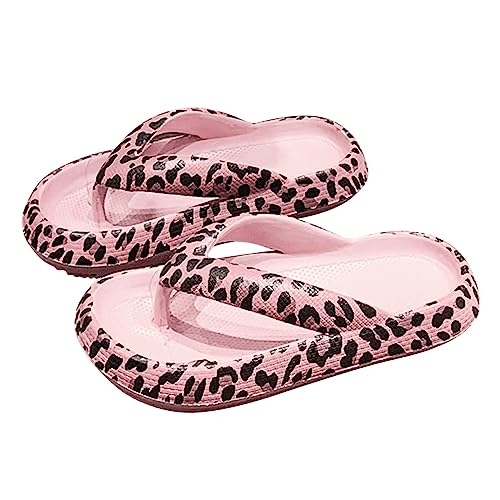 Heflashor Badeschuhe Herren Damen Cloudyzz Schlappen Wolke Hausschuhe Sommer Flip Flops rutschfeste Pantoletten Badelatschen,1# Schwarz,36/37 EU,Rosa Leopard,37/38 EU von Heflashor